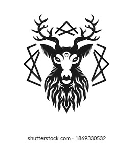 Logo-Design von Wildtieren, Vektorgrafik von wild lebenden Tieren aus Wäldern