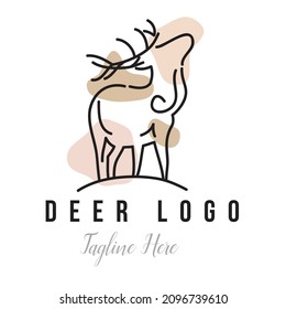 Deer animal logo with dummy text vector illustration on white background.