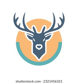 Deer Animal Logo Illustration Vector Design Template. 