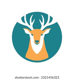 Deer Animal Logo Illustration Vector Design Template. 