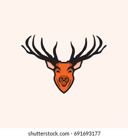 deer animal logo template