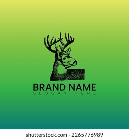 Deer animal logo vector illustration design