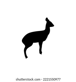 deer animal silhouette logo design black and white background