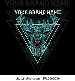 deer animal with triangle illustration for your merchandise or business