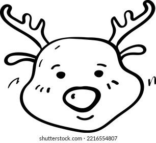Deer Animal Vector Doodle Illustration