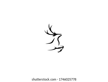 deer animal vector logo design