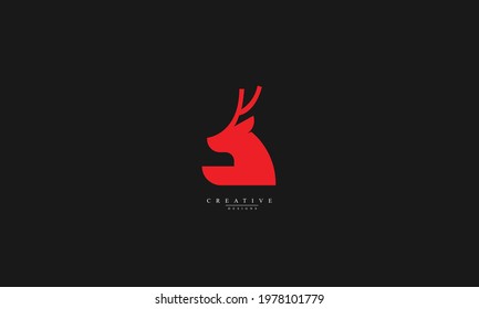 Deer animal vector logo design
