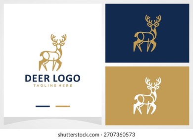 deer animal vector logo design