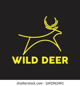 deer animal wildlife logo vector illustration