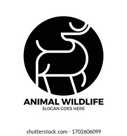 deer animal wildlife logo vector illustration