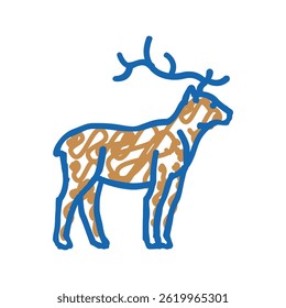 deer animal in zoo doodle icon sketch vector. deer animal in zoo sign. isolated symbol illustration