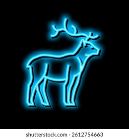 deer animal in zoo neon light sign vector. deer animal in zoo illustration