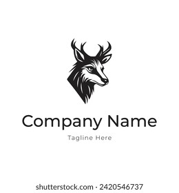 Deer or Antelope logo stock vector illustration