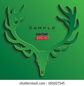 deer antler 3d shape / symbol / vector illustration eps 10