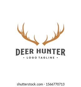 deer antler and animal logo, icon and template