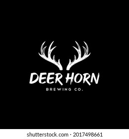 deer antler drawing logo vector illustration