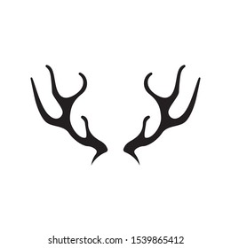 Deer antler horn  ilustration logo vector template