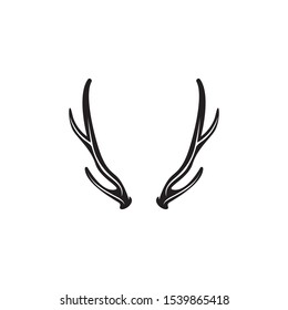 Deer antler horn  ilustration logo vector template