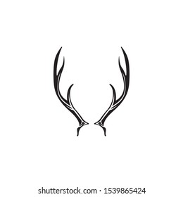 Deer antler horn  ilustration logo vector template