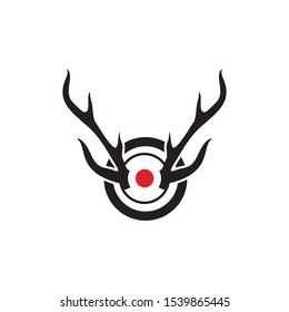 Deer antler horn  ilustration logo vector template