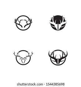 Deer antler horn ilustration logo vector template