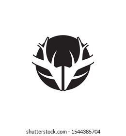 Deer antler horn ilustration logo vector template