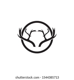 Deer antler horn ilustration logo vector template