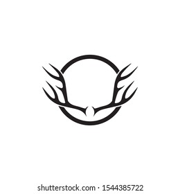 Deer antler horn ilustration logo vector template