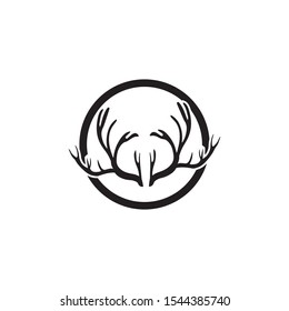 Deer antler horn ilustration logo vector template