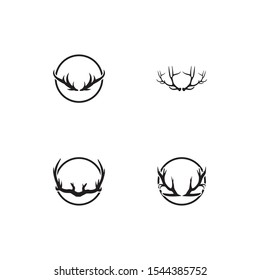 Deer antler horn ilustration logo vector template