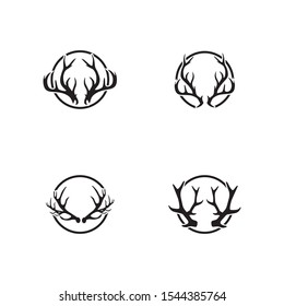 Deer antler horn ilustration logo vector template