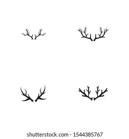 Deer antler horn ilustration logo vector template