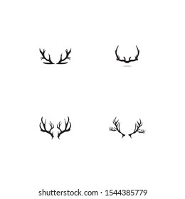 Deer antler horn ilustration logo vector template