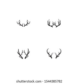 Deer antler horn ilustration logo vector template