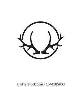 Deer antler horn ilustration logo vector template