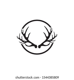 Deer antler horn ilustration logo vector template