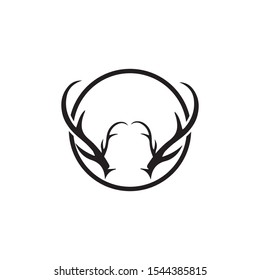 Deer antler horn ilustration logo vector template