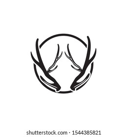 Deer antler horn ilustration logo vector template