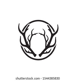 Deer antler horn ilustration logo vector template