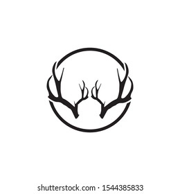 Deer antler horn ilustration logo vector template