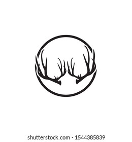 Deer antler horn ilustration logo vector template