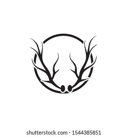 Deer antler horn ilustration logo vector template