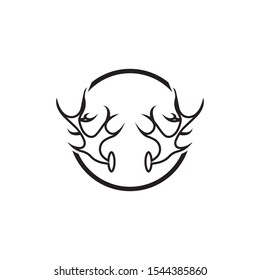 Deer antler horn ilustration logo vector template