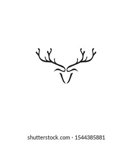 Deer antler horn ilustration logo vector template