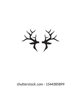 Deer antler horn ilustration logo vector template