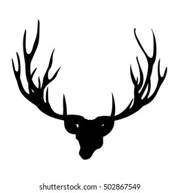 Deer antler icon on white background