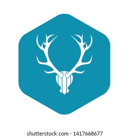 Deer antler icon in simple style isolated on white background. Trophy symbol