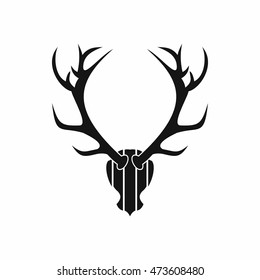 Deer antler icon in simple style isolated on white background. Trophy symbol