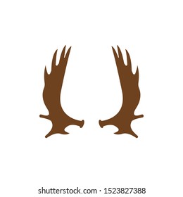 deer antler illustration logo vector template-vector