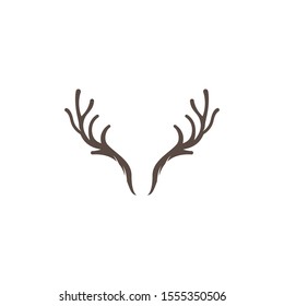 Deer antler illustration logo vector template